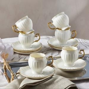 Kahve Fincan Takımı 6’lı Altın Dekorlu