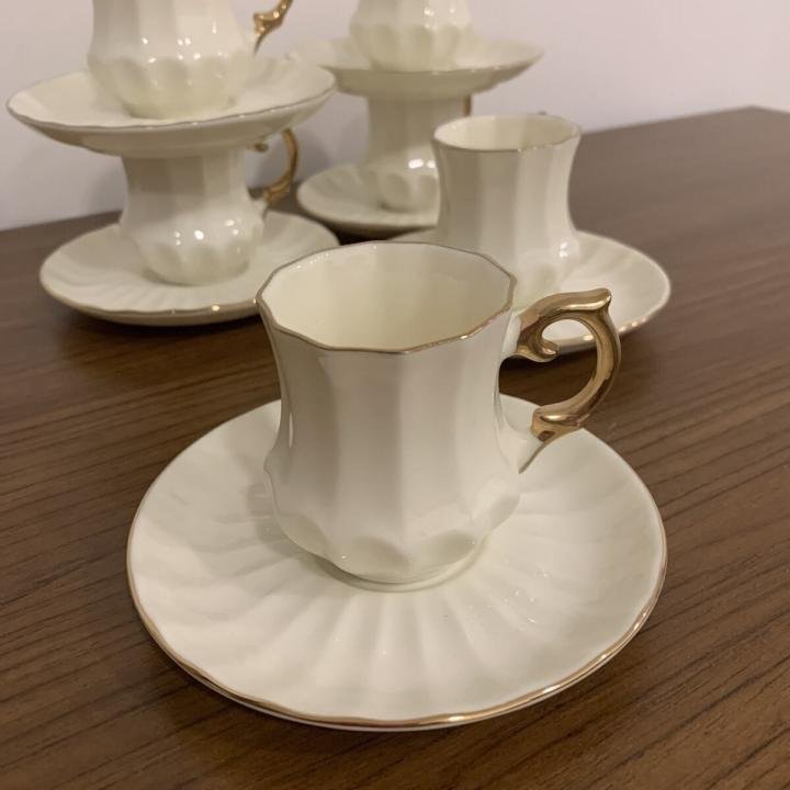 Kahve Fincan Takımı 6’lı Altın Dekorlu