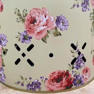 Krem Çiçek Desenli Metal 2 Li Patates Soğan Sepeti Cnk002