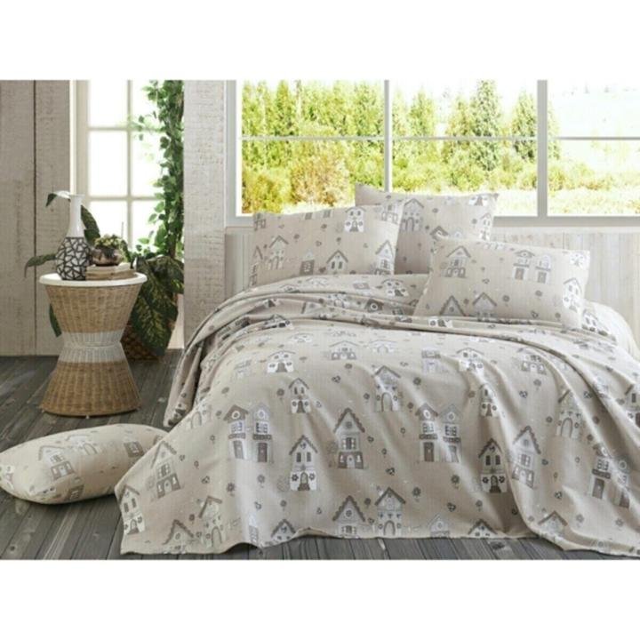 Ales Çift Kişilik Baskılı Pike Takımı