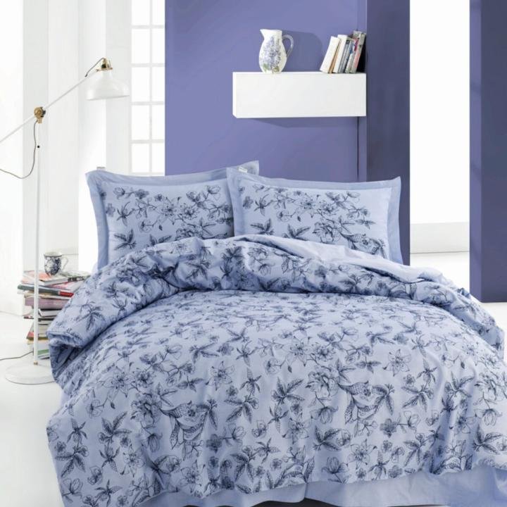 Clelia Mavi Pamuklu Battal Boy Nevresim Takımı