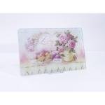 Çiçek Desenli Kırılmaz Cam 30x20cm Kesme Tahtası Enj311