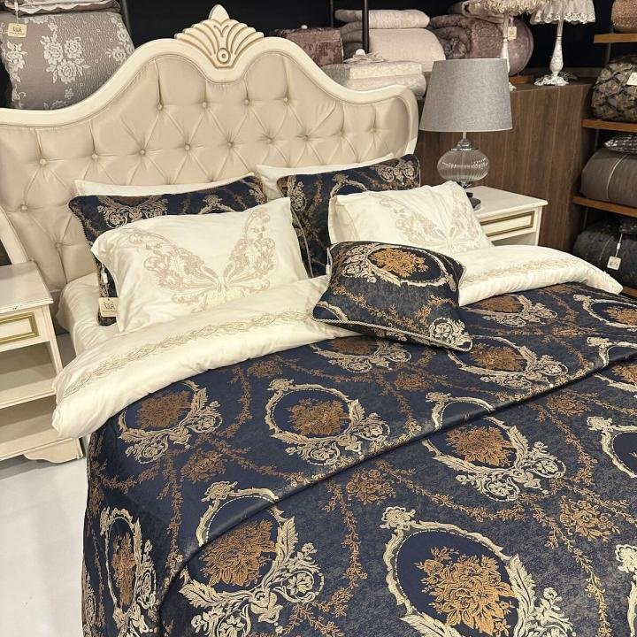 Çeyiz Yatak Örtüsü Melani Lacivert 260*270