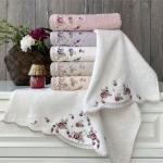 Taren - Nakışlı Bambu Havlu 6 Ad. (50x90)