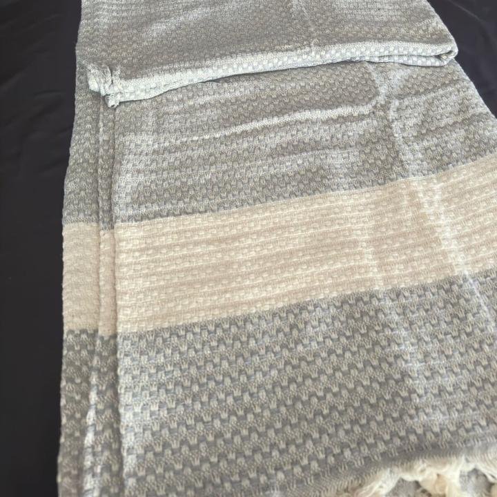 Dört Mevsim Çok Amaçlı %100 Pamuk Pike Örtü Gri