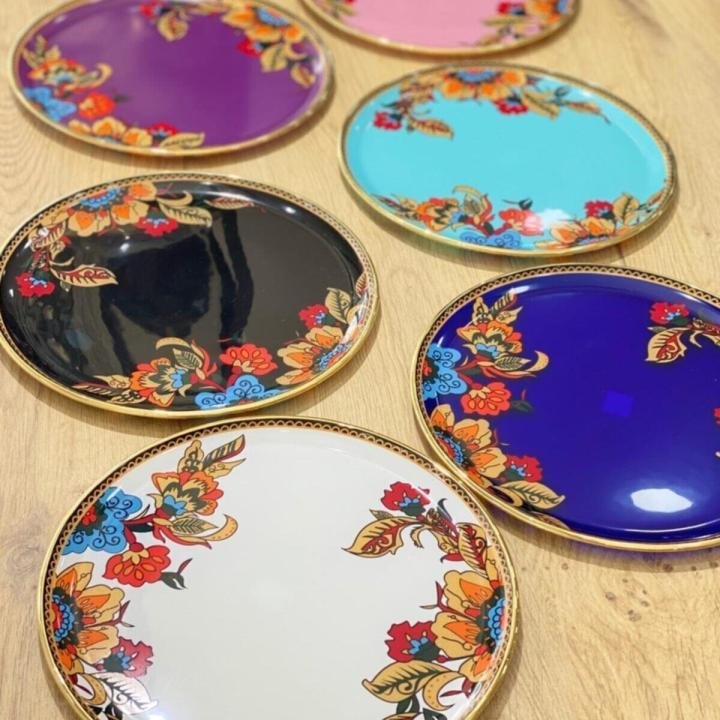 Altın Yaldızlı Cam Servis Tabak Takımı