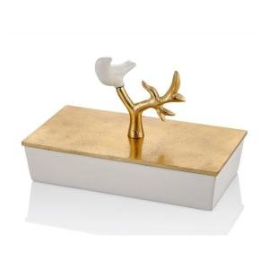 Love Bird Serisi Beyaz Dikdörtgen Kutu 22x12x5 cm