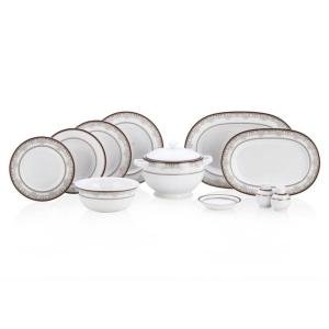 Maison Maroon 12 Kişilik 70 Parça Royal Bone China Yemek Takımı