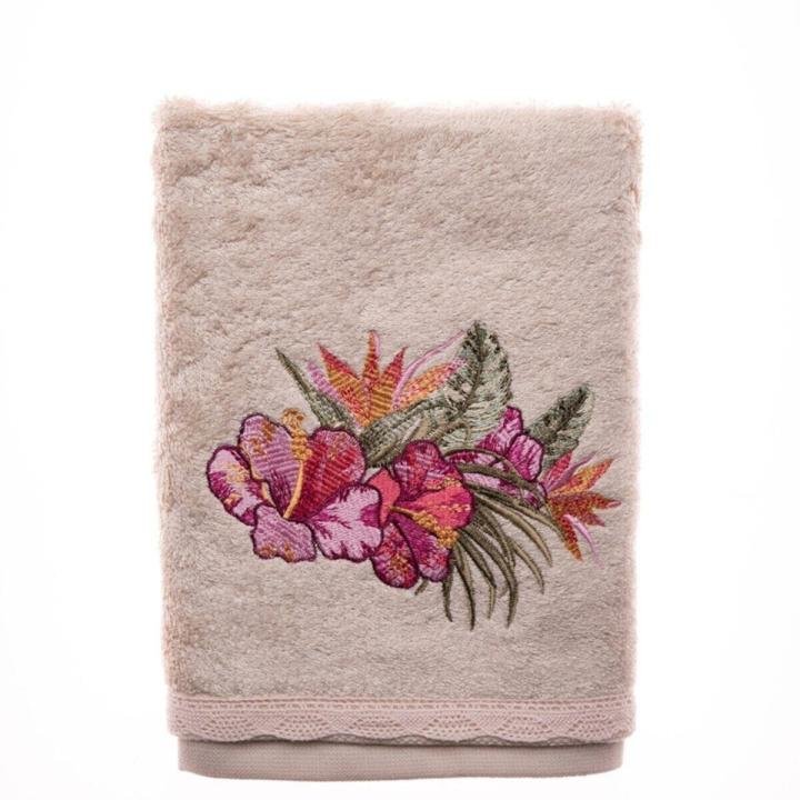 Luna 6'lı Havlu Seti Bambu Nakışlı 50x90