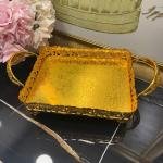 Dikdörtgen Altın Tepsi 26*20*9 Cm