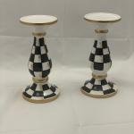 Damalı Seramik 2 Li Mumluk 26 Cm Trk1019