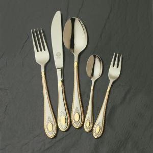 Nadine Parlak Altın Solingen Kutulu Çatal Kaşık Bıçak 96 Parça