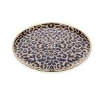 Parlak Leopar Desen Pasta Seti 20 Cm 6'lı