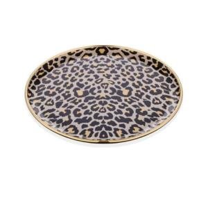 Parlak Leopar Desen Pasta Seti 20 Cm 6'lı