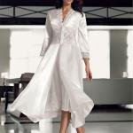 6'lı 8070 Bayan Uzun Saten Gecelik-sabahlık Takımı