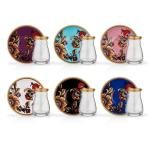 Nihavent Lorena Asorti Renkli 6'lı 12 Parça Çay Seti