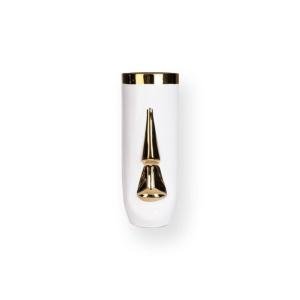 Solera 31 Cm Seramik Gold/beyaz Dekoratif Vazo Solera-13