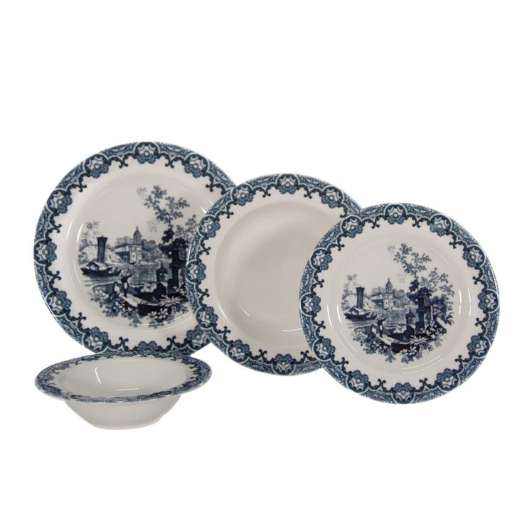 6 Kişilik 24 Parça Porselen Yemek Takımı Castle