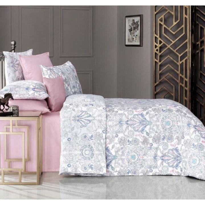 Beyaz Pamuk Saten Nevresim Takımı Çift Kişilik