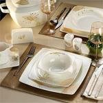 Beyaz Aliza Bone 83 Parça 65111 Desenli Yemek Takımı