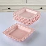 Pembe Anela 6 Pcs Yemek Tabağı