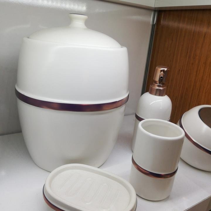 5'parça Seramik Banyo Seti Beyaz