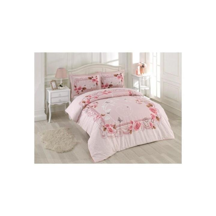 Katre Nevresim Takımı Fıtted Çift Kişilik Pudra