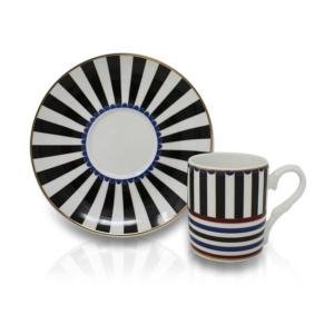 Barok Art Çizgili Desenli 6'lı Kahve Fincanı