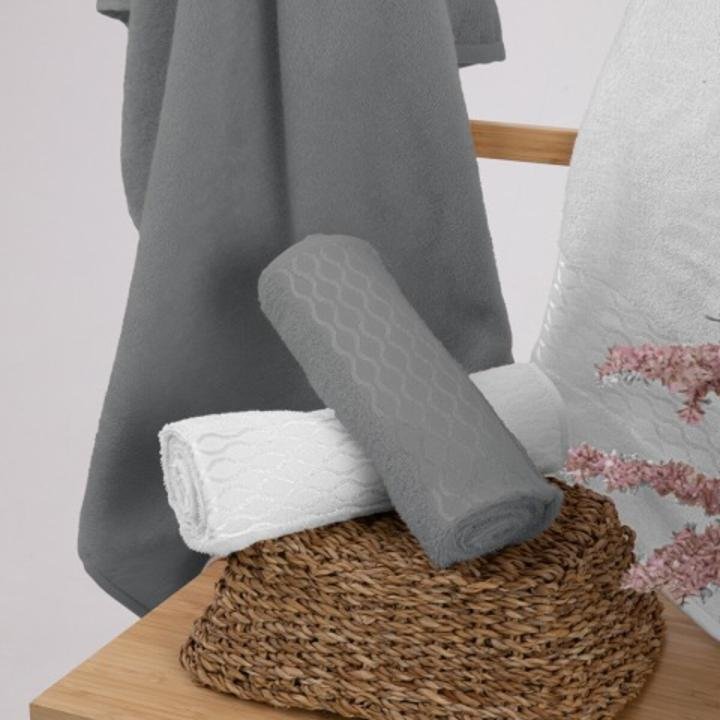 Elissa Best Set Hamam Takımı - Gri - Beyaz