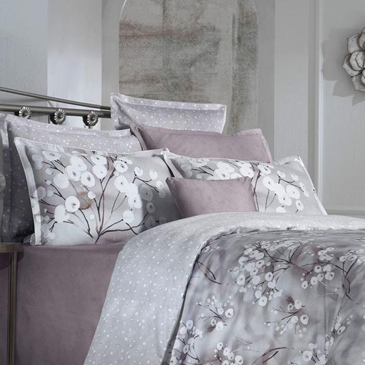 300Tc Pamuk Saten Çift Kişilik Nevresim Takımı - Fontaine V1