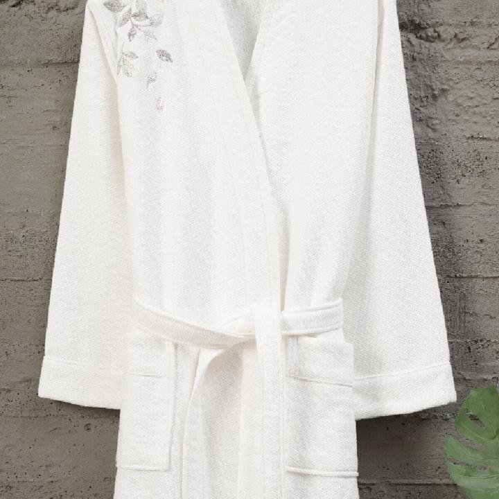 Lea Pamuk Pike Bukle Bornoz Krem