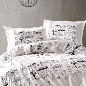 Çift Kişilik Nevresım Takımı Axel 100% Pamuk Black