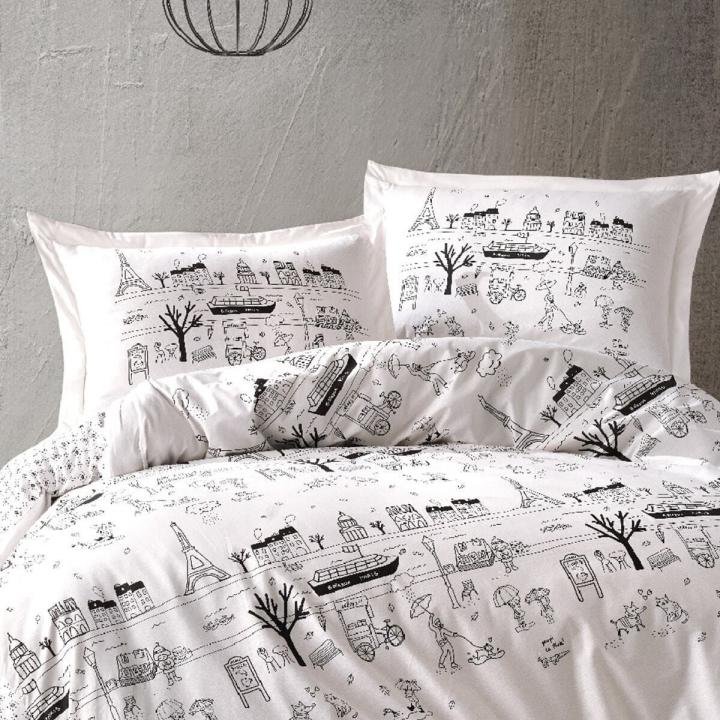 Tek Kişilik Nevresım Takımı Axel 100% Pamuk Black