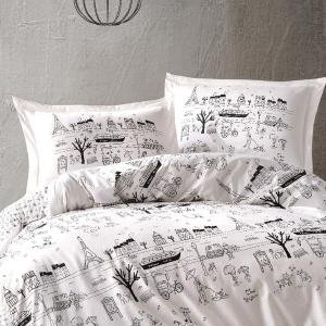 Tek Kişilik Nevresım Takımı Axel 100% Pamuk Black