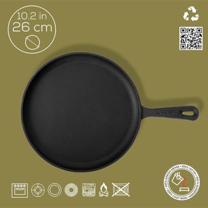 Döküm Krep/pizza/pancake Tavası,yuvarlak,metal Saplı Çap 26 Cm Lvecoykrp26