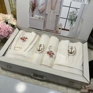 Kopanaki 6lı Bornoz Seti (krem -pudra)