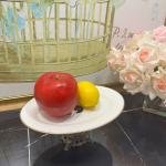 Antik Bold Yaldızlı Kulplu Porselen Ayaklı Sunumluk 30*22 cm