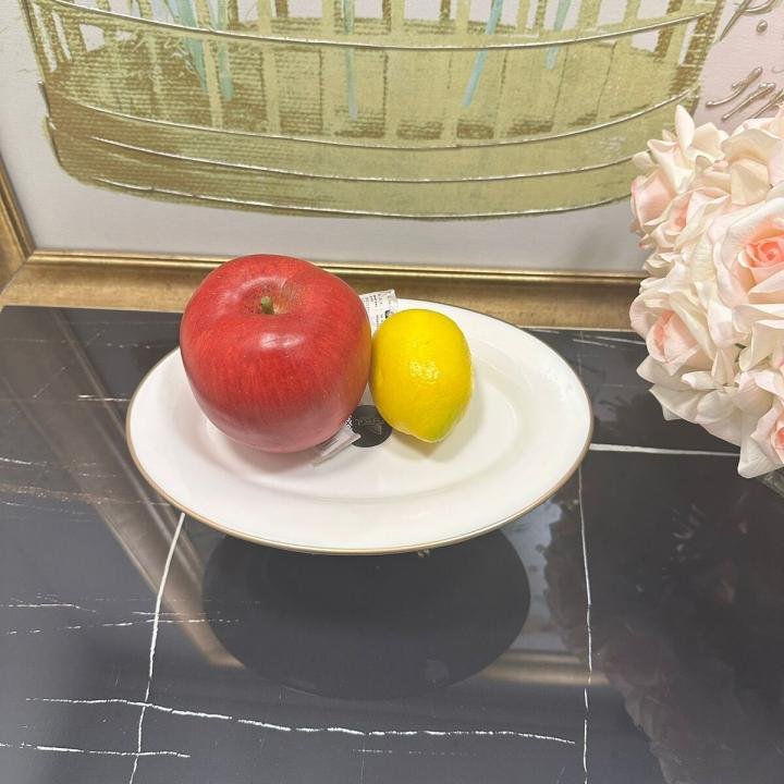 Antik Bold Yaldızlı Kulplu Porselen Ayaklı Sunumluk 30*22 cm