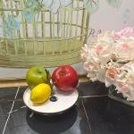 Antik Bold Yaldızlı Kulplu Porselen Kayık Ayaklı Sunumluk 21*21*10