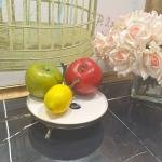 Antik Bold Yaldızlı Kulplu Porselen Kayık Ayaklı Sunumluk 21*21*10