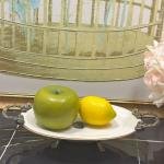 Antik Bold Yaldızlı Kulplu Porselen Kayık Ayaklı Sunumluk 30*22 cm