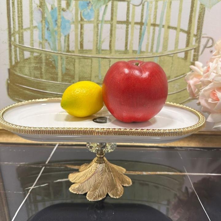 Frame Gold Porselen Kayık Ayaklı Sunumluk 17*34*15