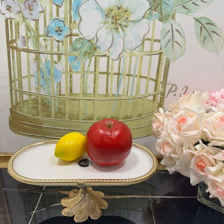 Frame Gold Porselen Kayık Ayaklı Sunumluk 17*34*15