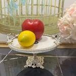 Frame Gümüş Kulplu Porselen 19 cm Ayaklı Sunumluk 21*24*17