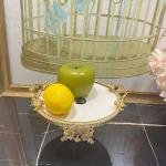 Frame Gold Kulplu Porselen 19 cm Ayaklı Sunumluk 21*24*17