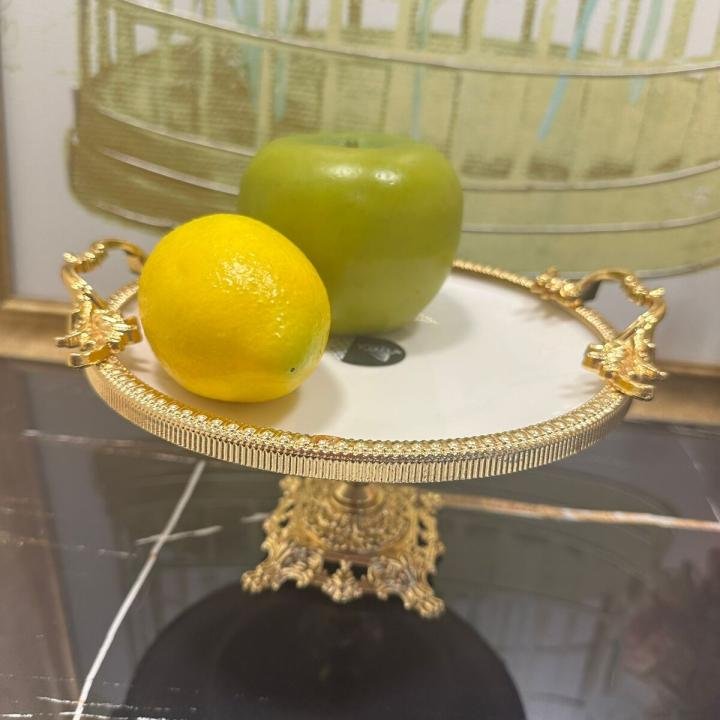 Frame Gold Kulplu Porselen 19 cm Ayaklı Sunumluk 21*24*17