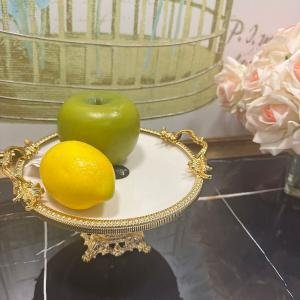 Frame Gold Kulplu Porselen 19 cm Ayaklı Sunumluk 21*24*17