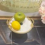 Frame Gold Kulplu Porselen 19 cm Ayaklı Sunumluk 21*24*17