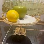 Frame Gold Kulplu Porselen 19 cm Ayaklı Sunumluk 21*24*17