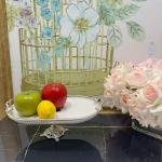 Frame Gümüş Kulplu Porselen Kayık Ayaklı Sunumluk 22*37*17